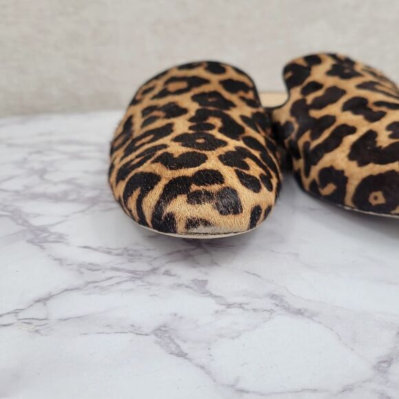 Michael Kors Natasha Leopard Dyed Calf Hair Slide Mule Clog Pony Hair Women's - Picture 2 of 12